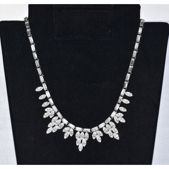 Ben-Amun Tatiana Art Deco Marquis Bridal Evening Statement Necklace - Picture 1 of 13